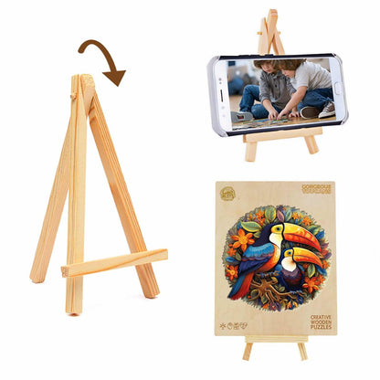 Whimsical Wooden Jigsaw Puzzle-gorgeous toucans