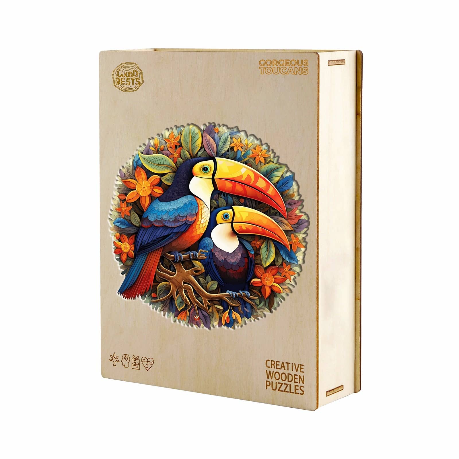 Whimsical Wooden Jigsaw Puzzle-gorgeous toucans