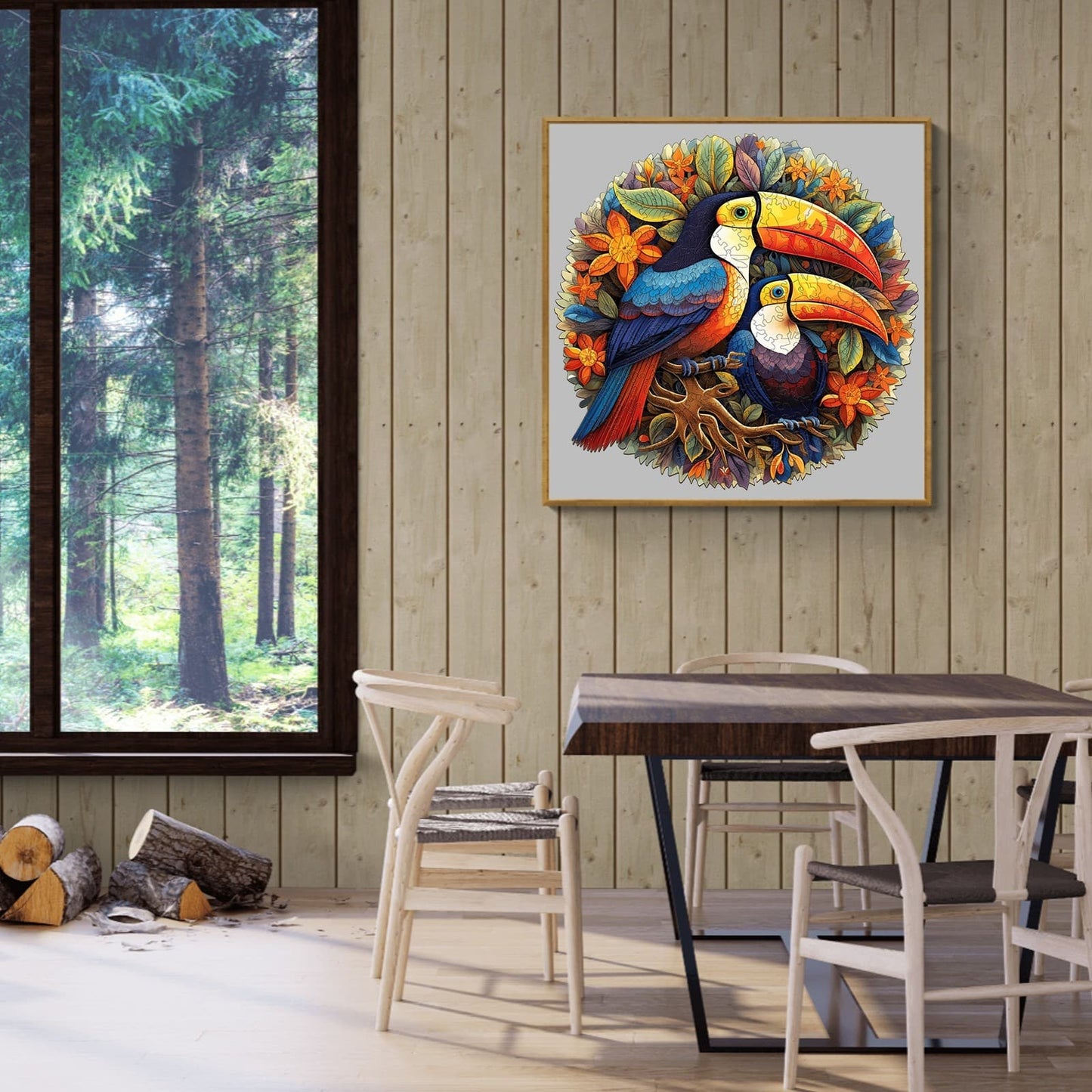 Whimsical Wooden Jigsaw Puzzle-gorgeous toucans
