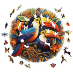 Whimsical Wooden Jigsaw Puzzle-gorgeous toucans
