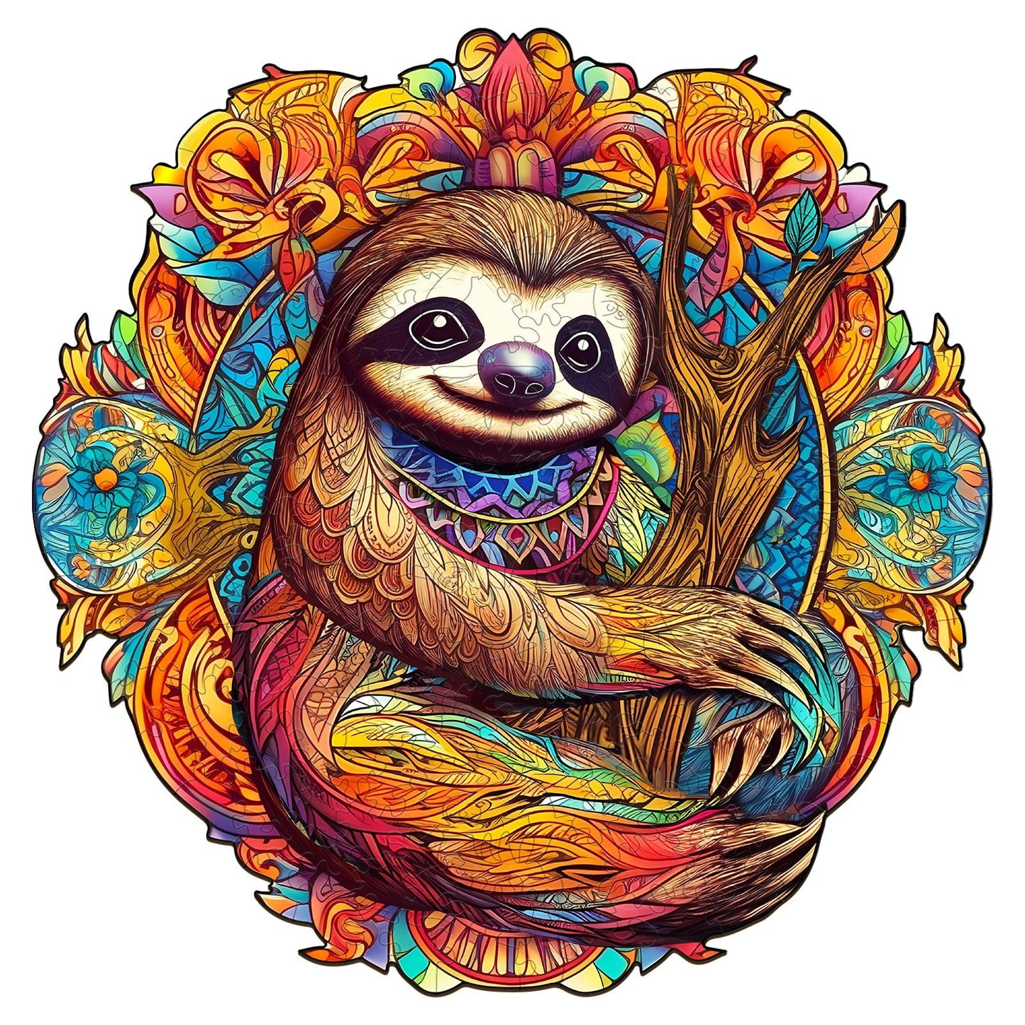 Whimsical Wooden Jigsaw Puzzle-HAPPY SLOTH