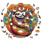 Puzzle en bois fantaisiste - PARESSEUX HEUREUX