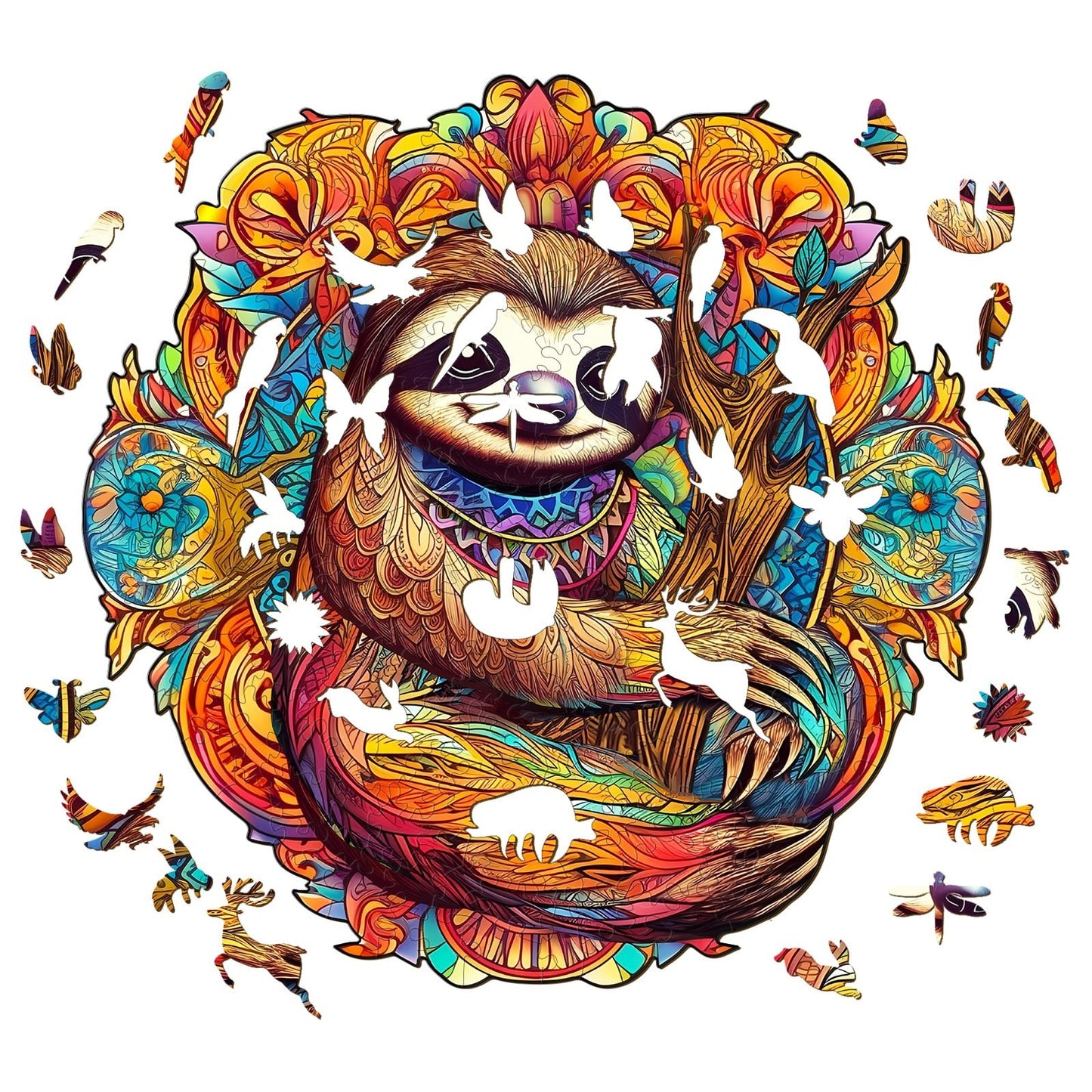 Whimsical Wooden Jigsaw Puzzle-HAPPY SLOTH