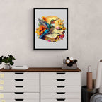 Whimsical Wooden Jigsaw Puzzle - Hummingbird on book - pickApuzzle