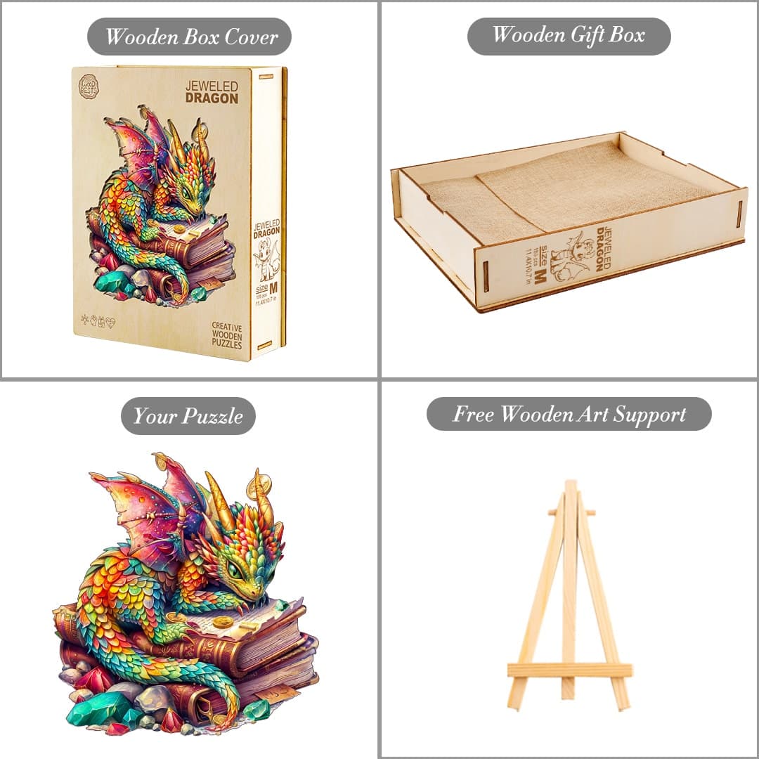 Ausgefallenes Holz-Puzzle – Juwelen-Drache