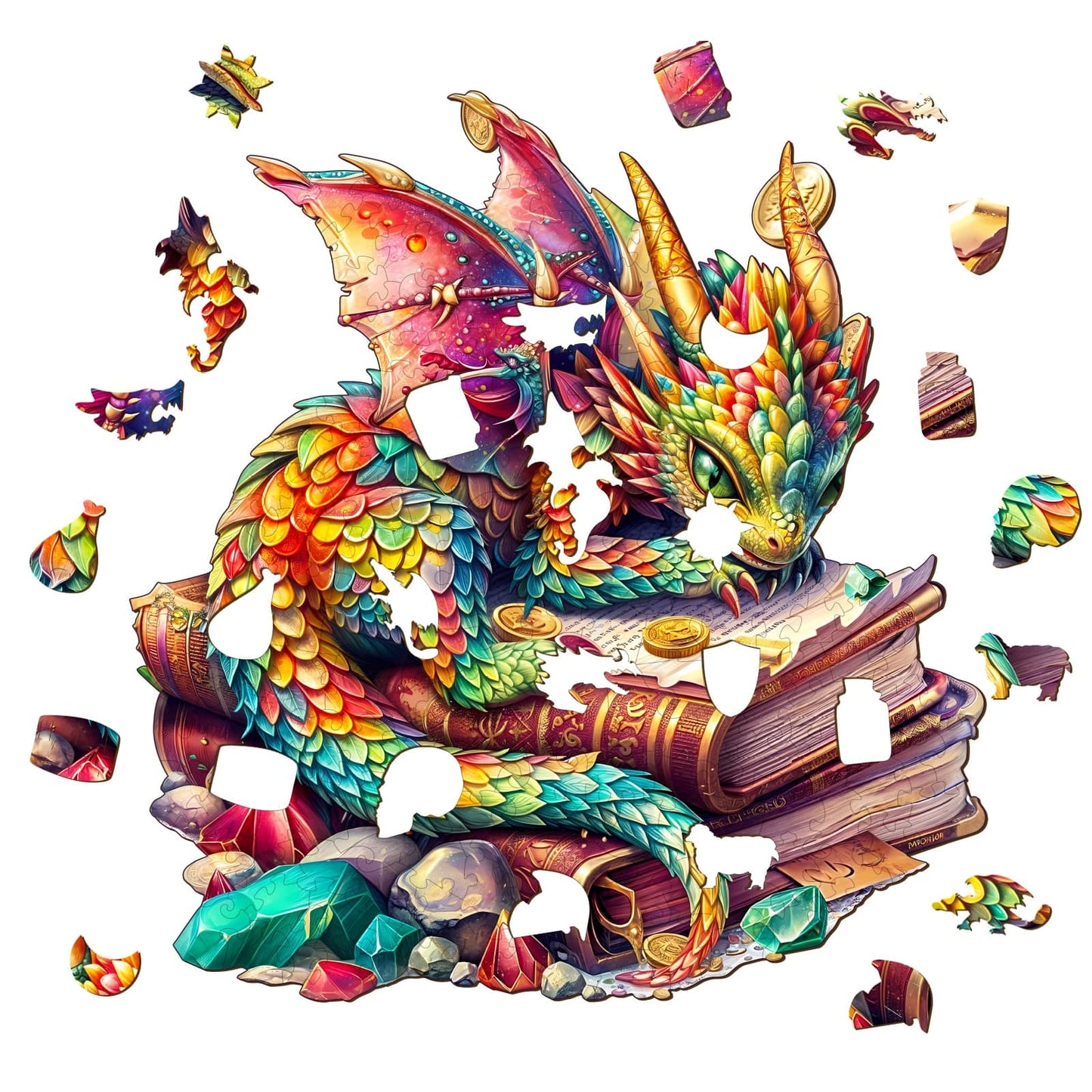 Ausgefallenes Holz-Puzzle – Juwelen-Drache