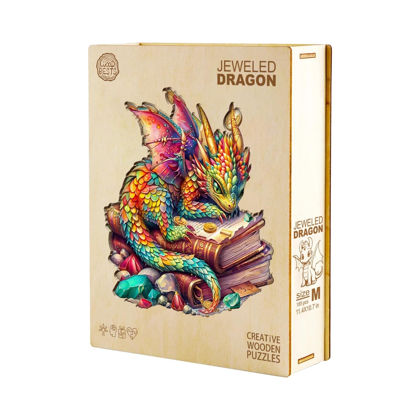 Ausgefallenes Holz-Puzzle – Juwelen-Drache
