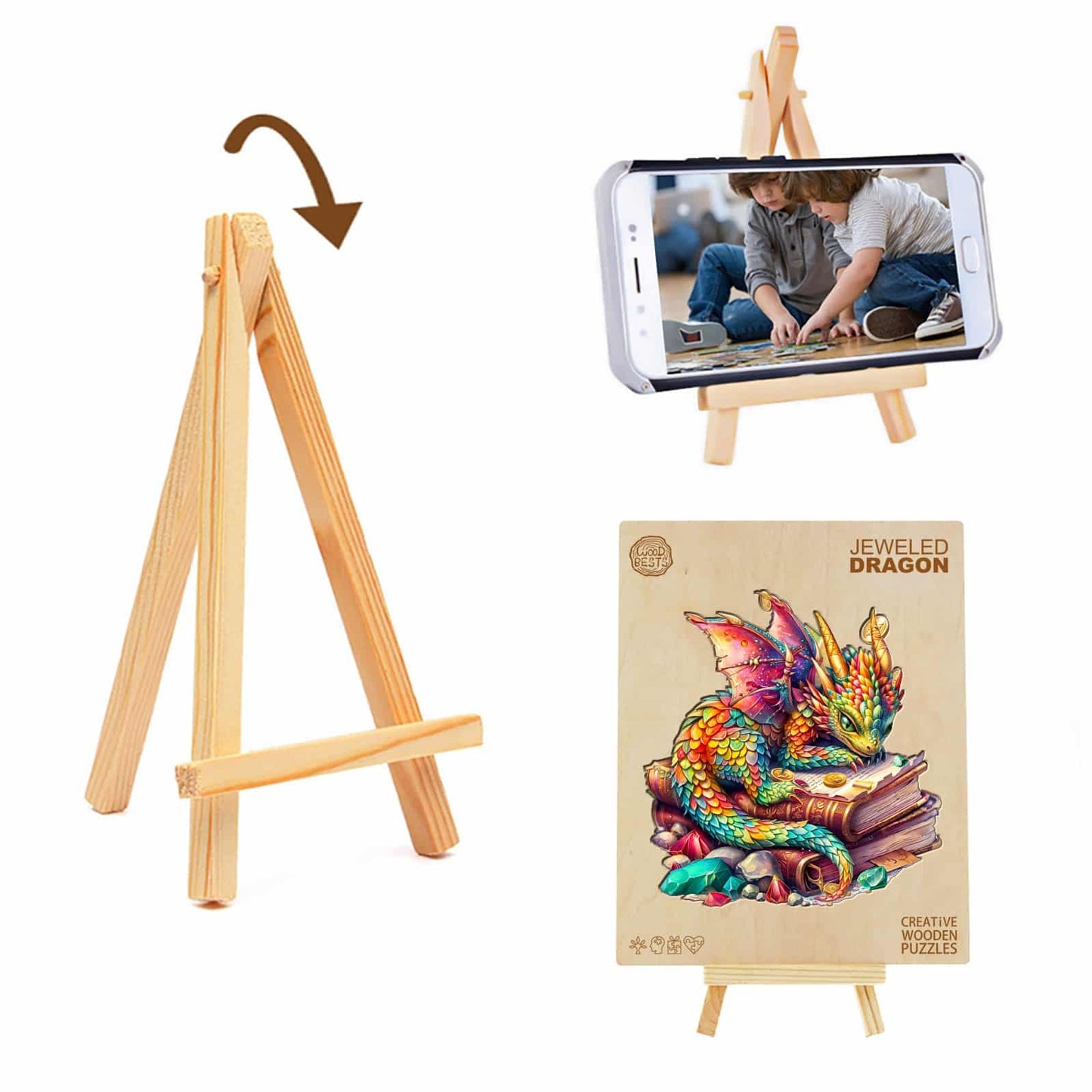 Ausgefallenes Holz-Puzzle – Juwelen-Drache