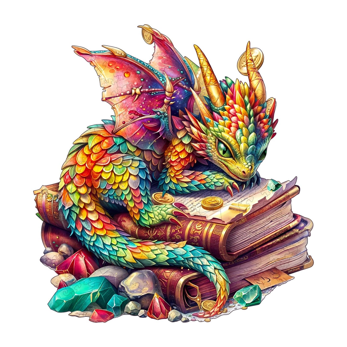 Ausgefallenes Holz-Puzzle – Juwelen-Drache