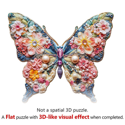 Whimsical Wooden Jigsaw Puzzle - Jewelry Butterfly - pickApuzzle