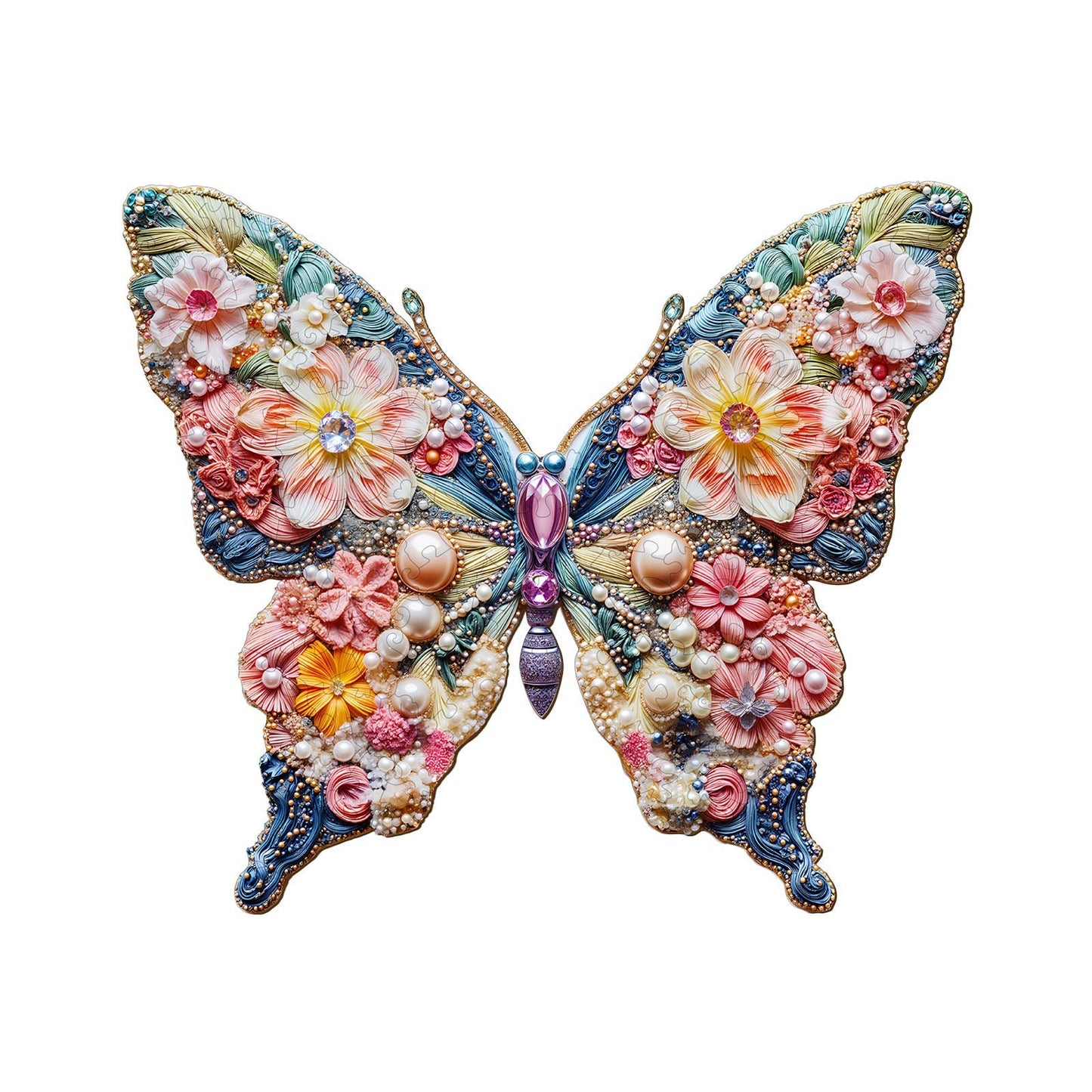 Whimsical Wooden Jigsaw Puzzle - Jewelry Butterfly - pickApuzzle