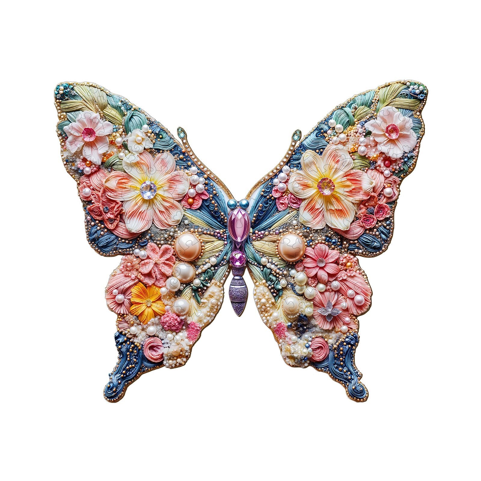 Whimsical Wooden Jigsaw Puzzle - Jewelry Butterfly - pickApuzzle