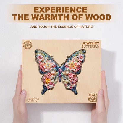 Whimsical Wooden Jigsaw Puzzle - Jewelry Butterfly - pickApuzzle
