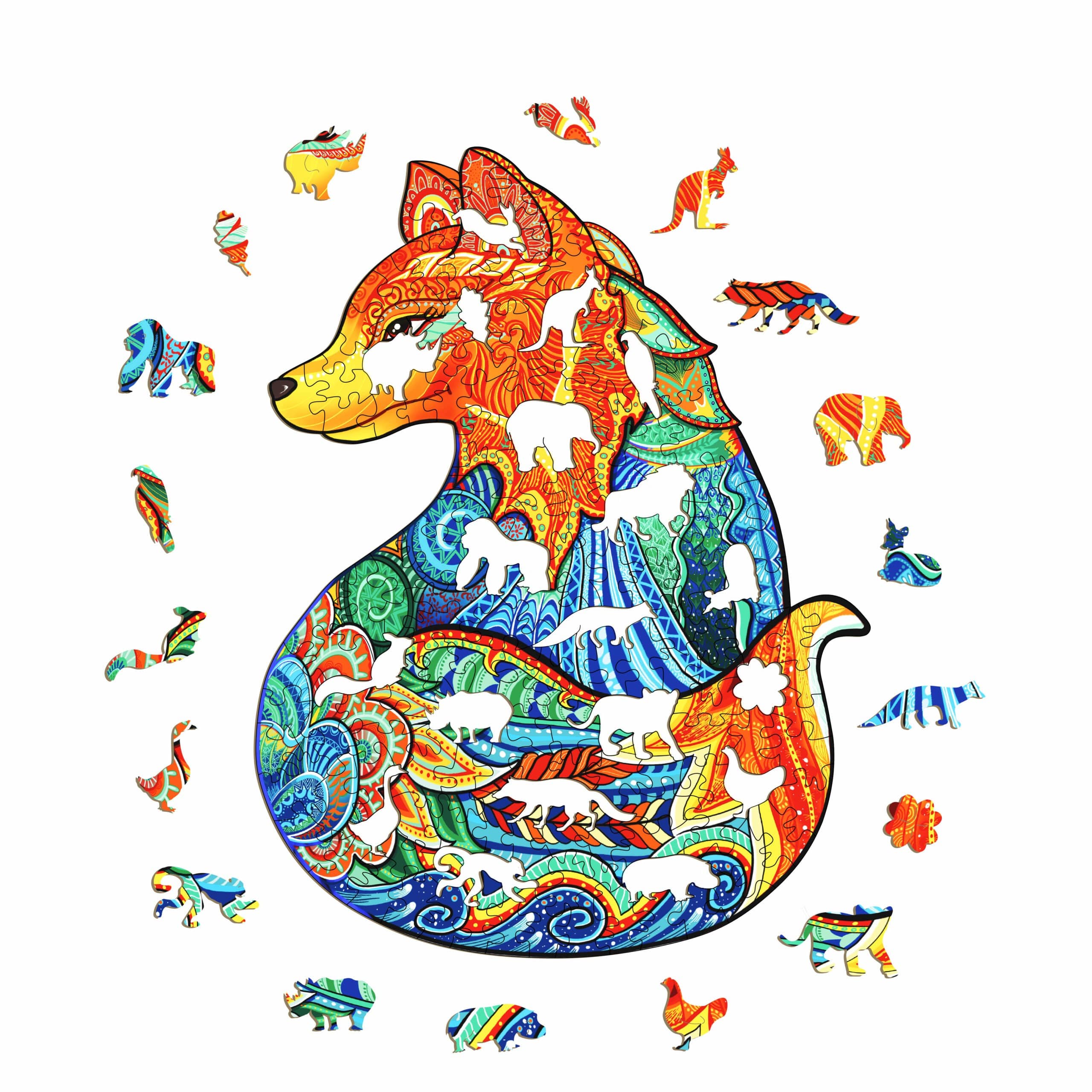 Spleenig-hölzernes Puzzle-Gemächlicher Fuchs Zweitbild
