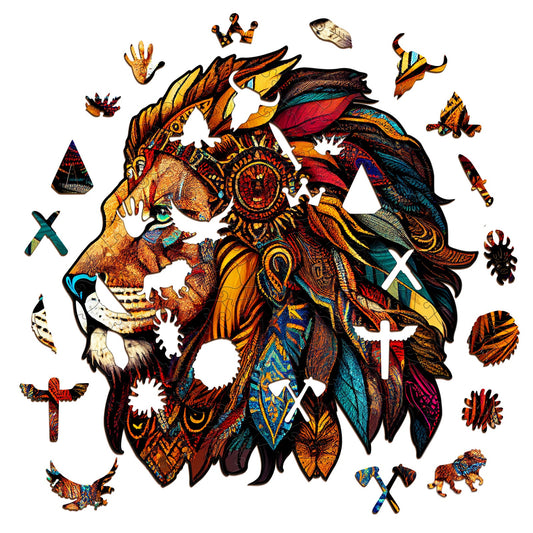 Whimsical Wooden Jigsaw Puzzle-Lion King