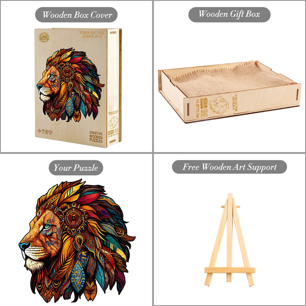Whimsical Wooden Jigsaw Puzzle-Lion King