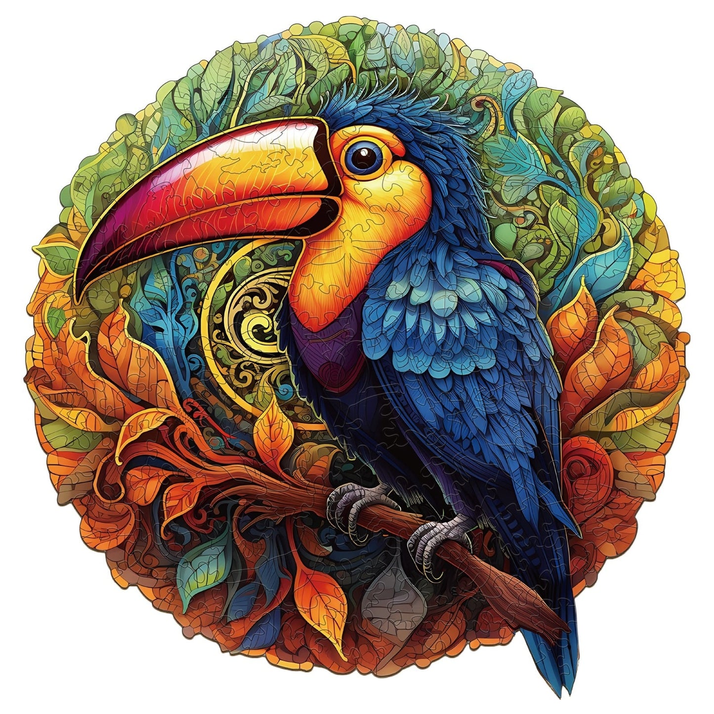 Whimsical Wooden Jigsaw Puzzle-Lively Toucans