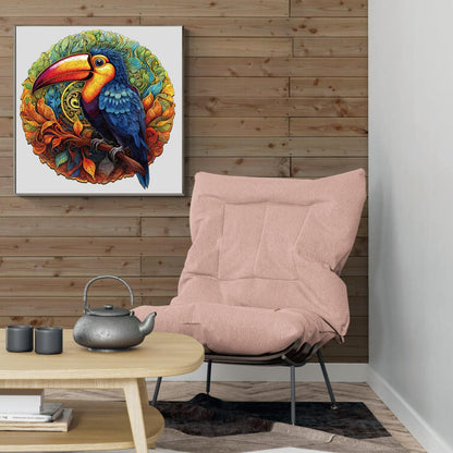 Whimsical Wooden Jigsaw Puzzle-Lively Toucans
