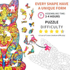 Whimsical Wooden Jigsaw Puzzle- Lovely Cat