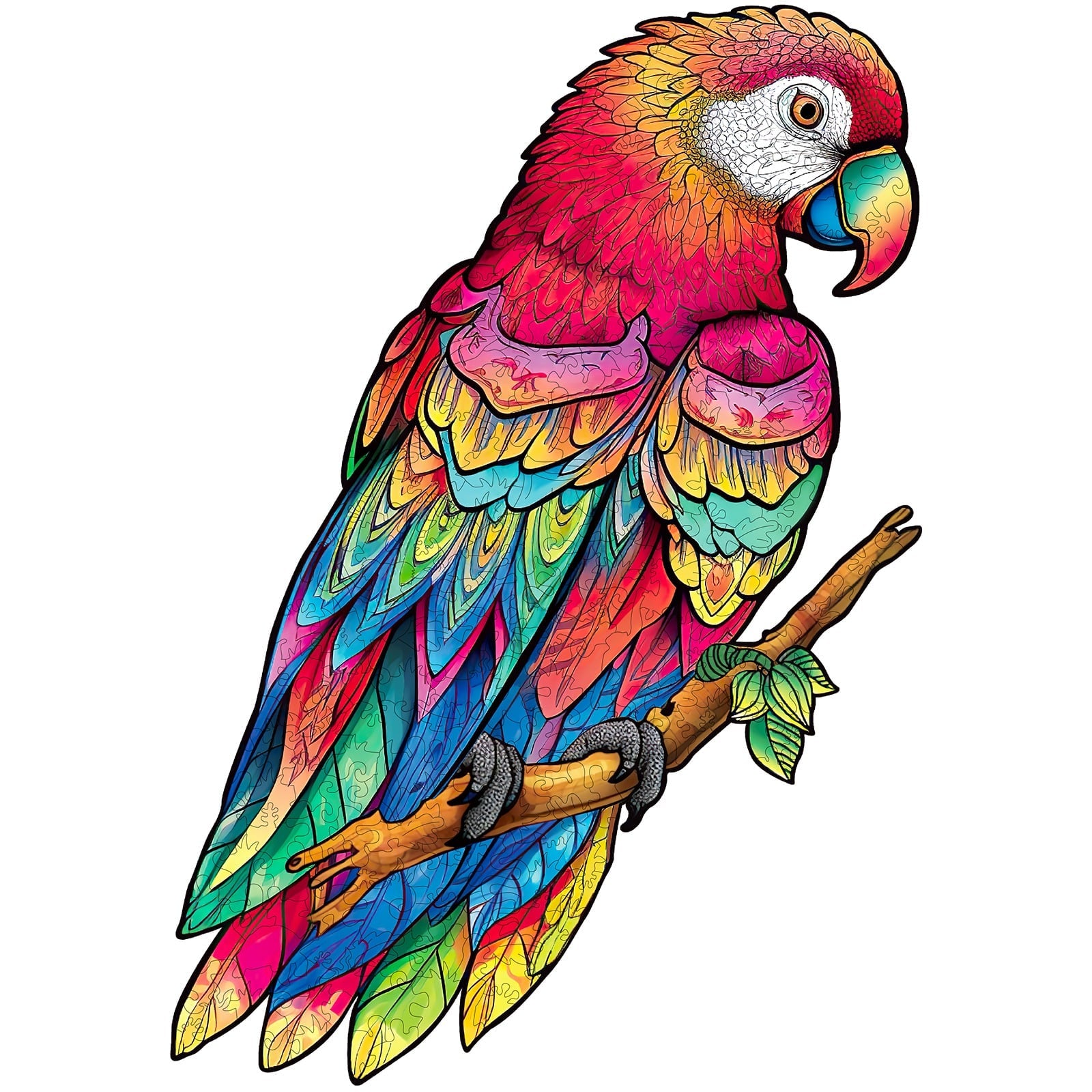 Vogel-Jigsaw-Puzzle aus Holz – „Liebenswerter Papagei“ Hauptbild
