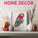 Whimsical Wooden Jigsaw Puzzle- Lovely Parrot