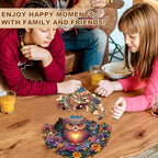 Whimsical Wooden Jigsaw Puzzle - Loving Owl - pickApuzzle