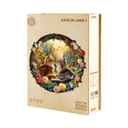 Whimsical Wooden Jigsaw Puzzle - Cats in love - 1 - pickApuzzle