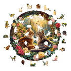 Whimsical Wooden Jigsaw Puzzle - Cats in love - 1 - pickApuzzle