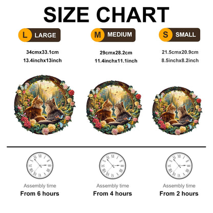 Whimsical Wooden Jigsaw Puzzle - Cats in love - 1 - pickApuzzle