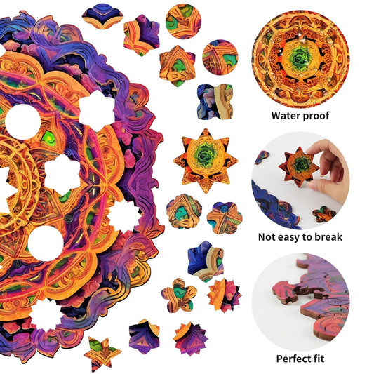 Engaging Wooden Jigsaw Puzzle - Mandala 4 - pickApuzzle