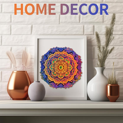 Whimsical Wooden Jigsaw Puzzle - Mandala 4 - pickApuzzle
