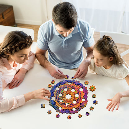Whimsical Wooden Jigsaw Puzzle - Mandala 4 - pickApuzzle