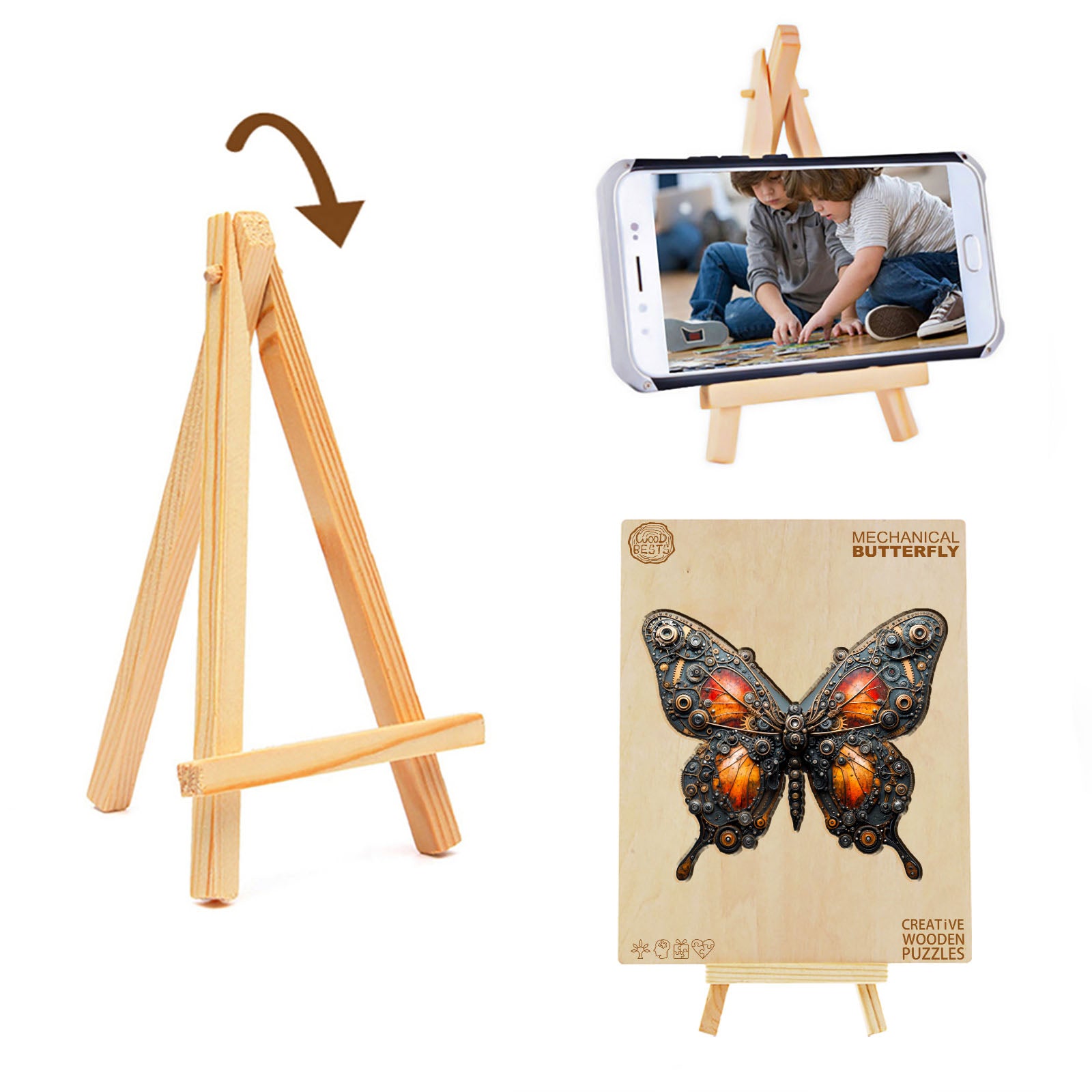 Whimsical Wooden Jigsaw Puzzle-Mechanical butterfly