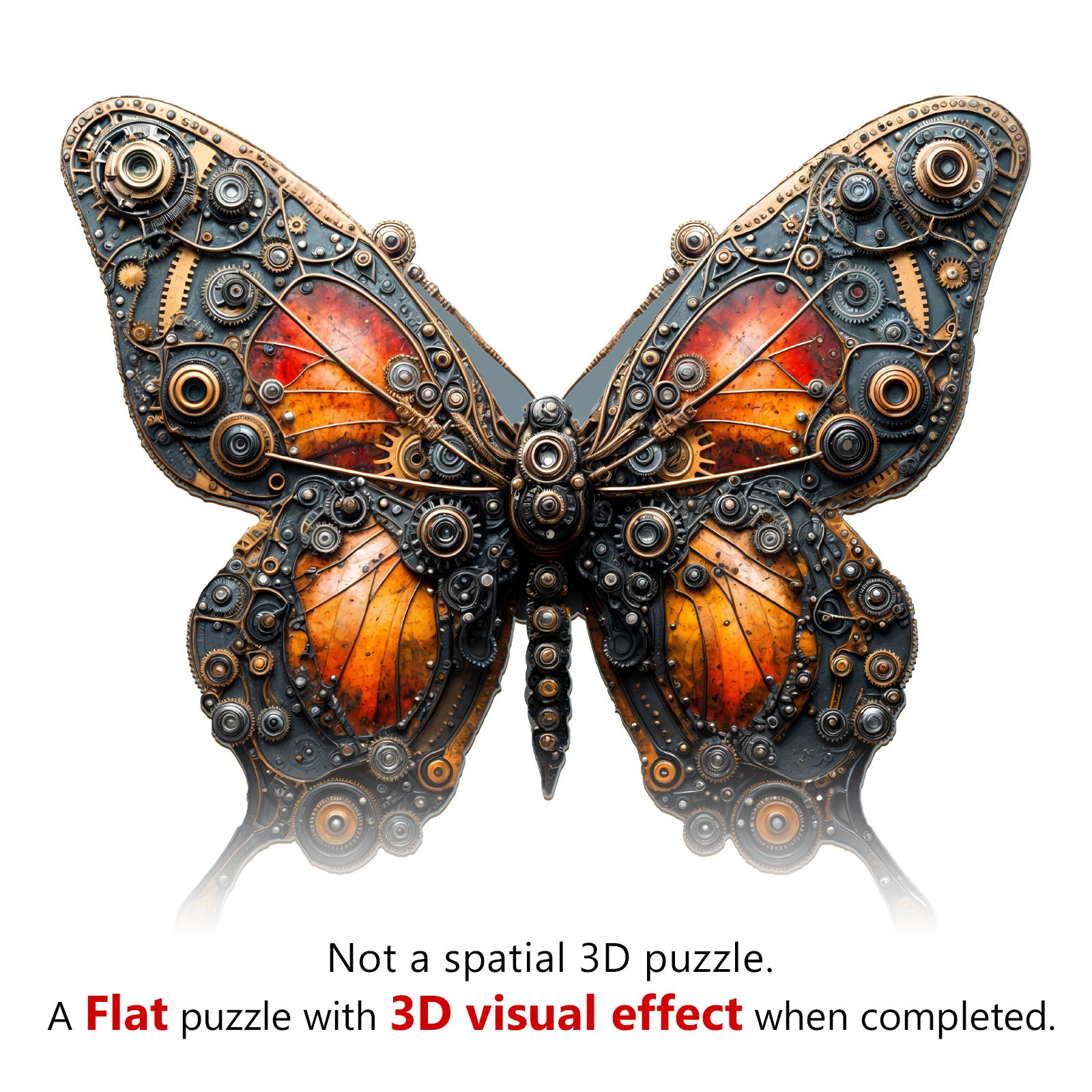 Whimsical Wooden Jigsaw Puzzle-Mechanical butterfly