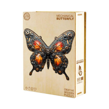 Skurriles Holzpuzzle – Mechanischer Schmetterling