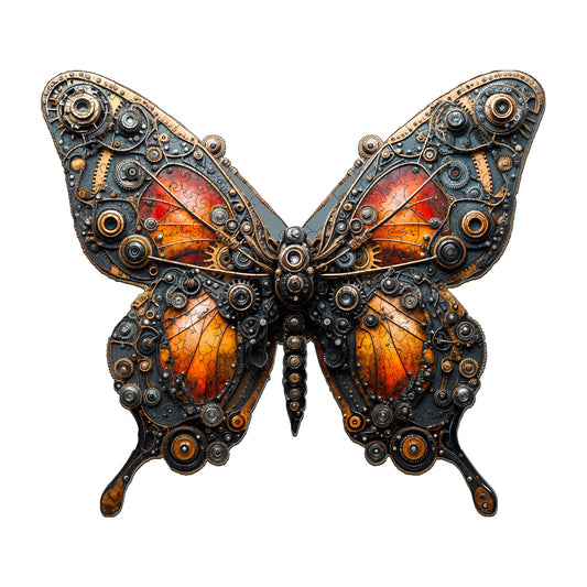 Whimsical Wooden Jigsaw Puzzle-Mechanical butterfly