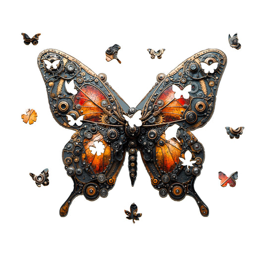 Whimsical Wooden Jigsaw Puzzle-Mechanical butterfly