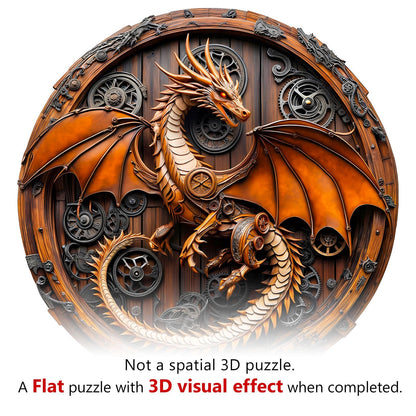 Whimsical Wooden Jigsaw Puzzle - mechanical dragon - 1 - pickApuzzle