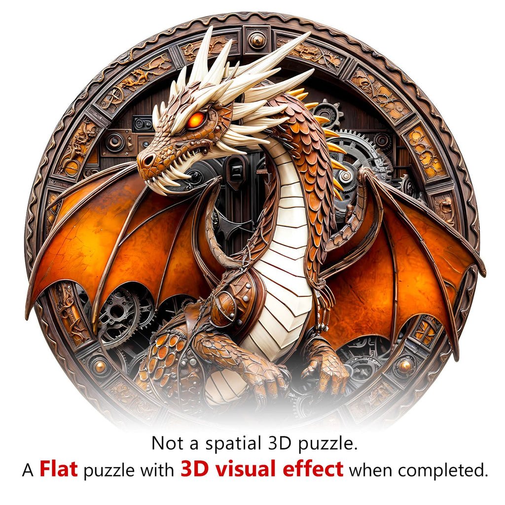 Casse-tête mécanique en bois fantaisiste - Dragon 2