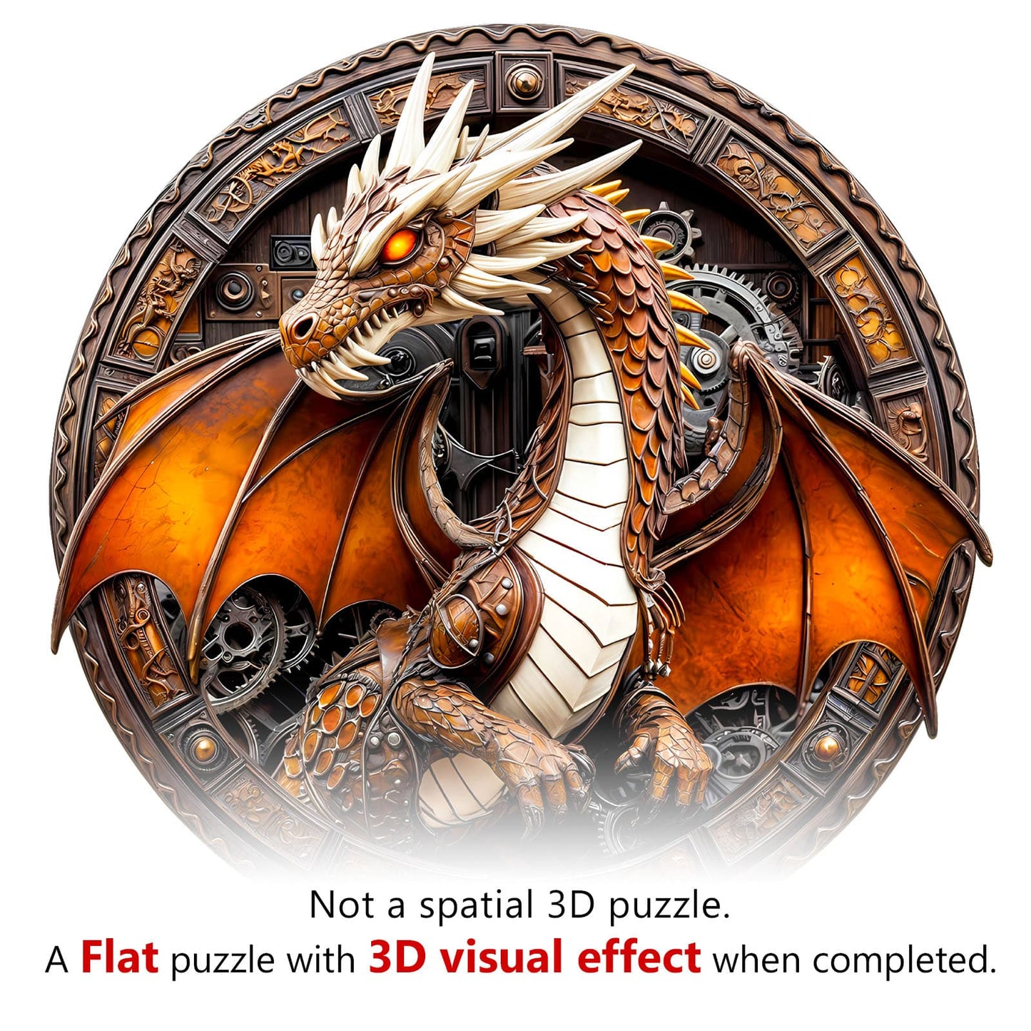 Ausgefallenes Holz-Puzzle – mechanischer Drache 2