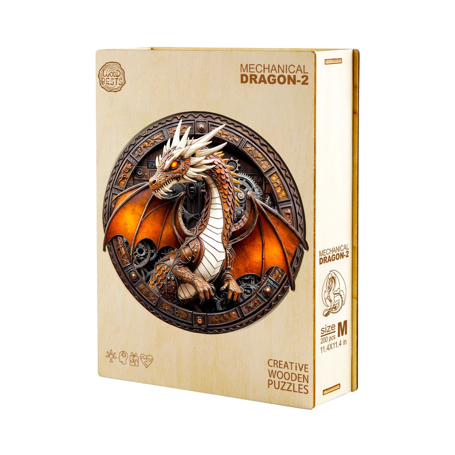 Ausgefallenes Holz-Puzzle – mechanischer Drache 2