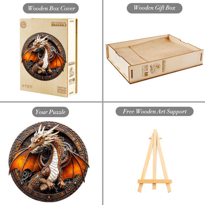 Ausgefallenes Holz-Puzzle – mechanischer Drache 2
