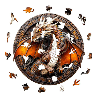 Ausgefallenes Holz-Puzzle – mechanischer Drache 2