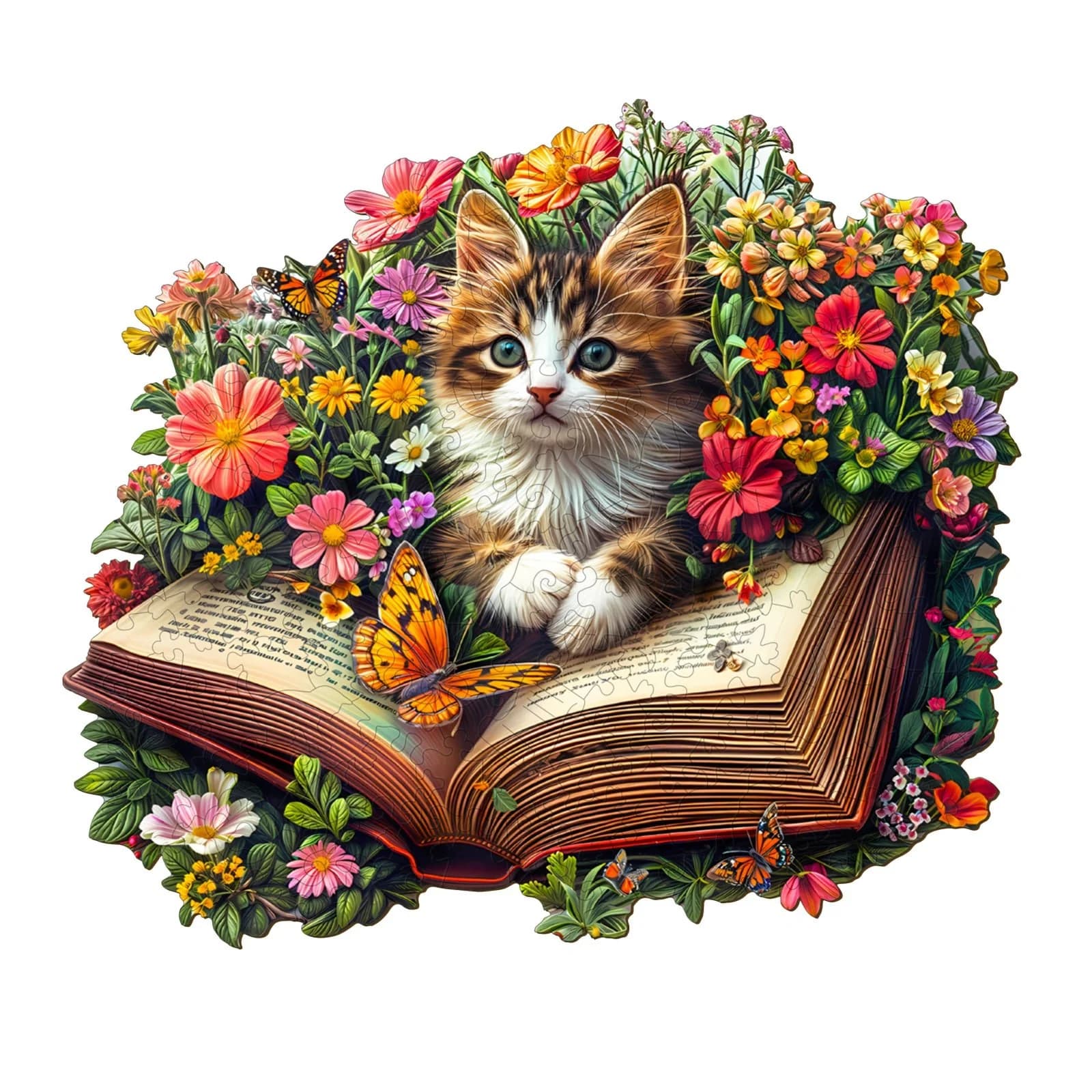 Casse-tête en bois fantaisiste - Histoires de miaou