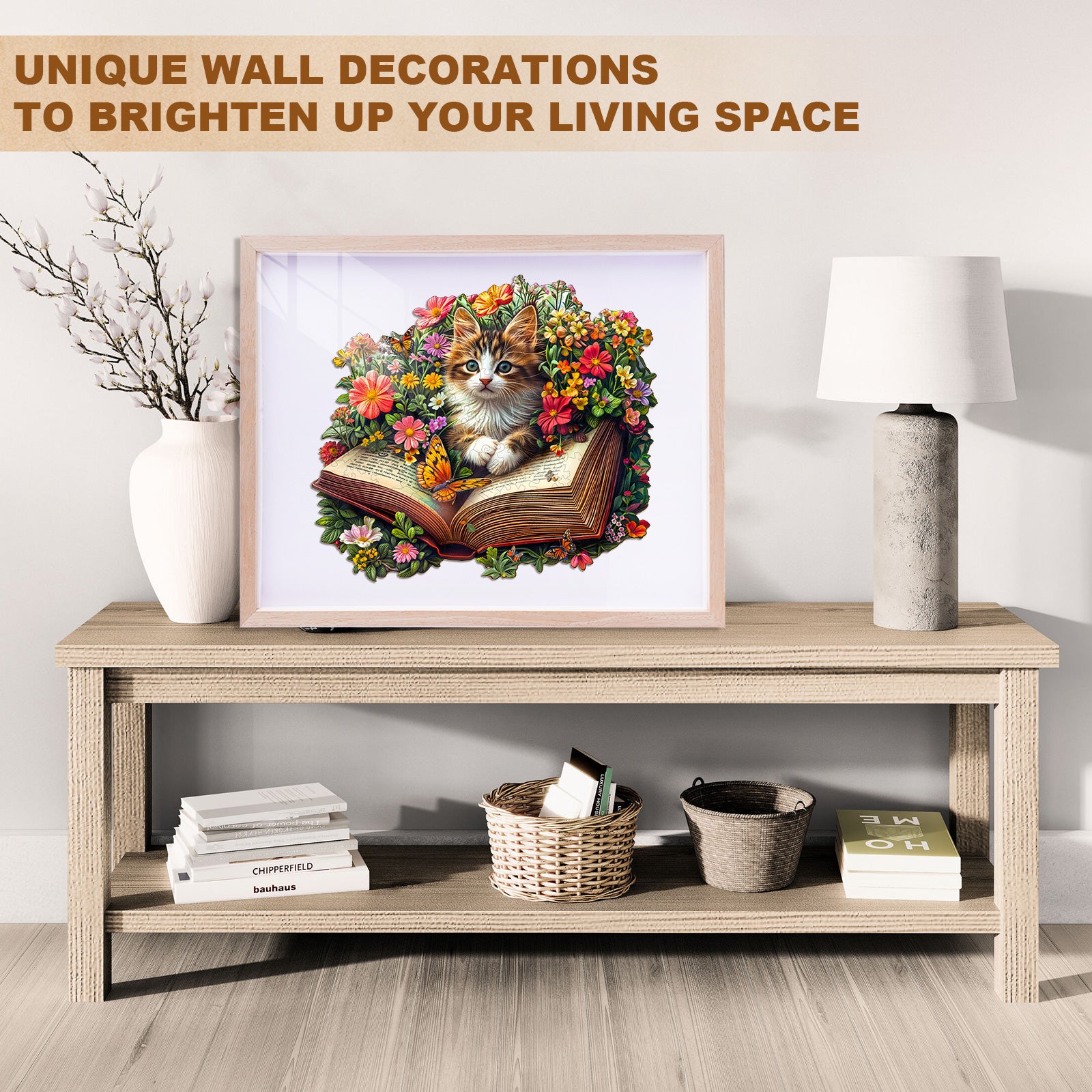 Whimsical Wooden Jigsaw Puzzle - Meow Stories - pickApuzzle