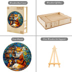 Whimsical Wooden Jigsaw Puzzle-Mother Fox Storytime-1