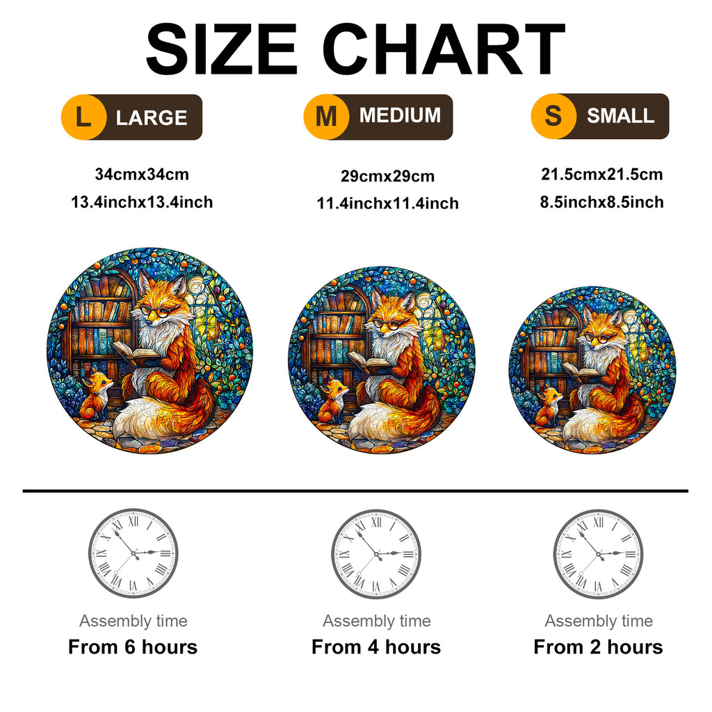 Whimsical Wooden Jigsaw Puzzle-Mother Fox Storytime-1