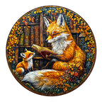 Whimsical Wooden Jigsaw Puzzle-Mother Fox Storytime-3