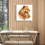 Whimsical Wooden Jigsaw Puzzle-Motherly Lion