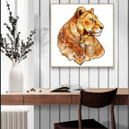 Whimsical Wooden Jigsaw Puzzle-Motherly Lion